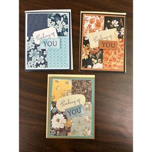 Handmade Thinking of You Cards Set Floral Embellished Greeting Cards‎